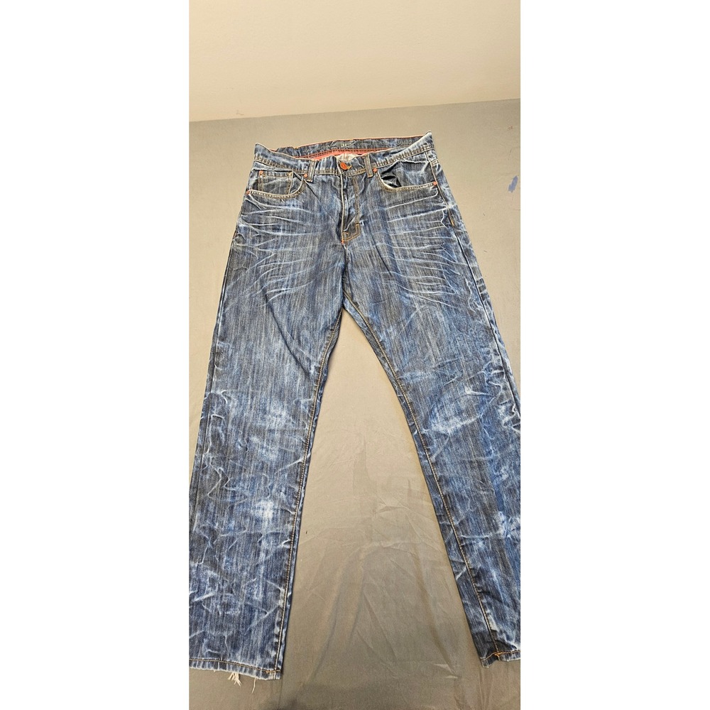 Jordan Craig‎ Legacy Edition Mens Straight Leg Jeans Blue Whiskered 36x32